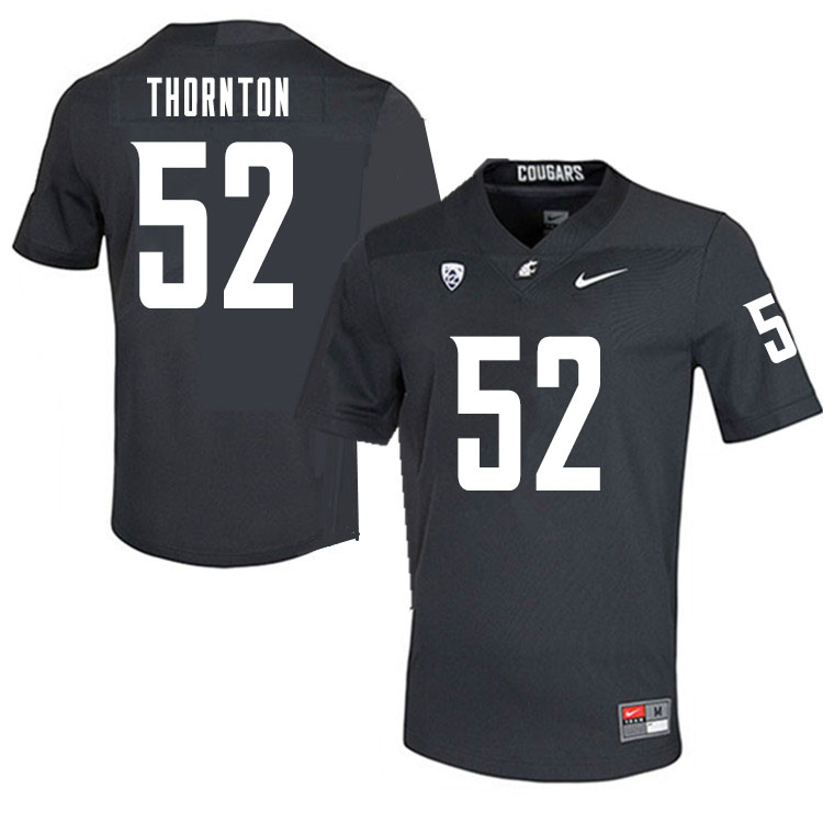 Men #52 Kyle Thornton Washington State Cougars College Football Jerseys Sale-Charcoal